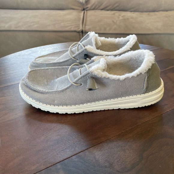 Hey Dude Shoes Hey Dude Gray Corduroy Shoes Poshmark